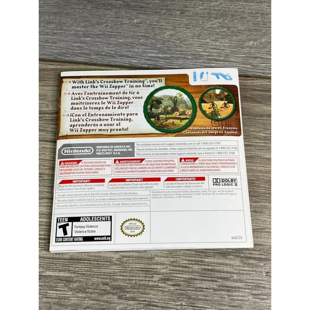 Nintendo Wii Links Crossbow Training Zelda Game Cardboard Sleeve‎ NTSC 2007